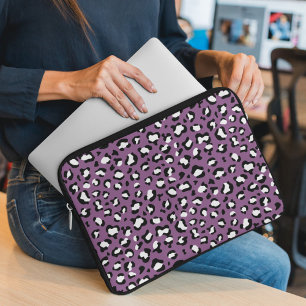 Leopard Mönster, leopard Spots, Lila Leopard Laptop Fodral