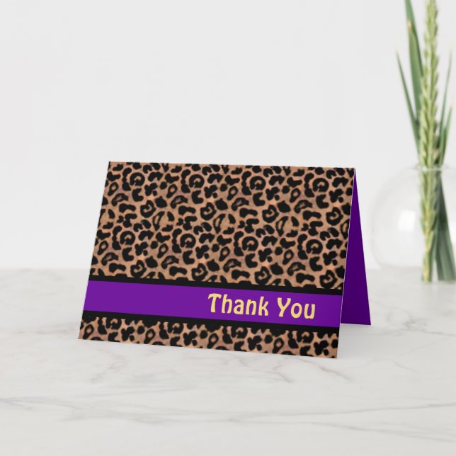 Leopard Mönster Lila Rand Sweet 16 TACK Kort (Framsida)