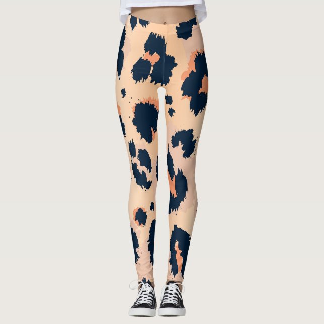 Leopard Mönster: Lustigt, sjölöst mönster Leggings (Framsida)