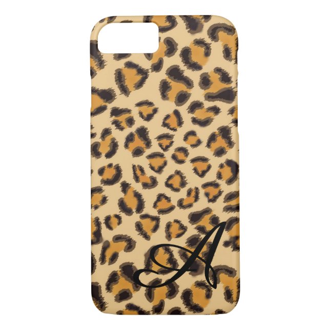 Leopard mönster - monogrammed Case-Mate iPhone skal (Baksida)