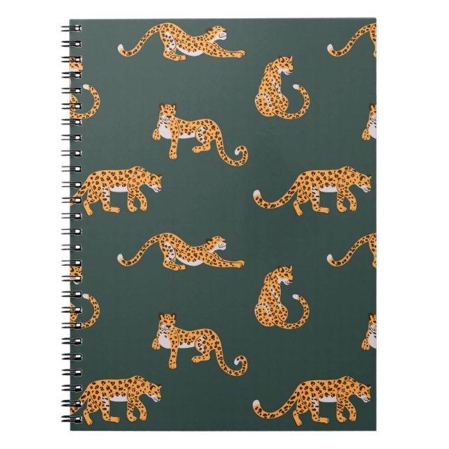 Leopard mönster plan färg, sömlös formelstöt anteckningsbok (Framsidan)