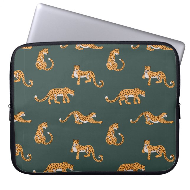 Leopard mönster plan färg, sömlös formelstöt laptop fodral (Framsidan)