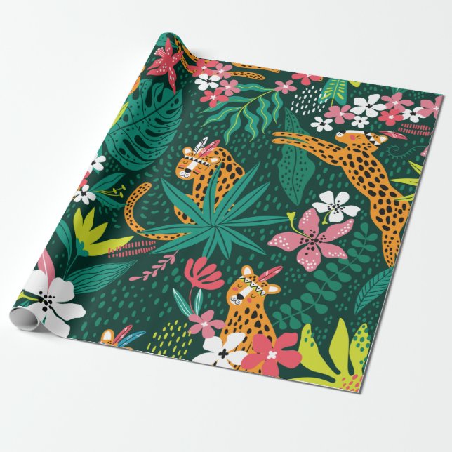 leopard Mönster Presentpapper (Utrullad)