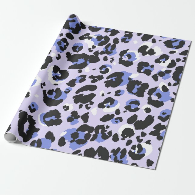 Leopard mönster sömlös. Lila leo skin struktur. Presentpapper (Utrullad)