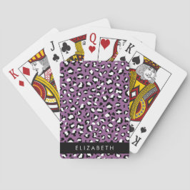 Leopard Mönster, Spots, Lila Leopard, ditt namn Casinokort