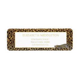 Leopard Mönster Vild Tropical Monogram Returadress Etikett