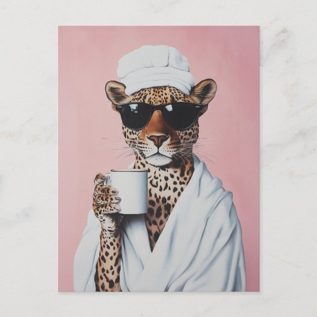 Leopard MorgVibes Vykort (Framsida)