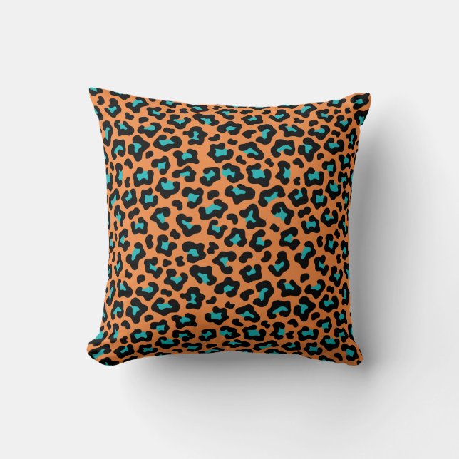Leopard (Mörk Orange Print) Kudde (Framsida)