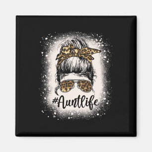 Leopard Moster Life Messy Bun Bleached Auties Girl Magnet