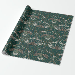 Leopard Moth och Honeysuckle Botanisk Vintage Presentpapper