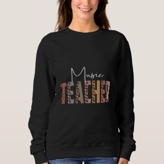 Leopard Music Teacher Job Title School Worker T Shirt