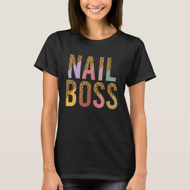 Leopard Nagel Boss Tekniker Manikyr Kvinna Beau T Shirt (Framsida)