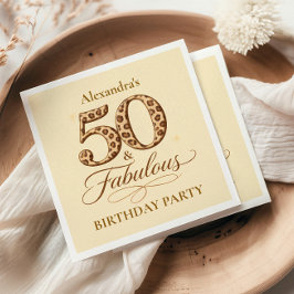Leopard Neutral 50 & Fabulous Birthday Pappersservett