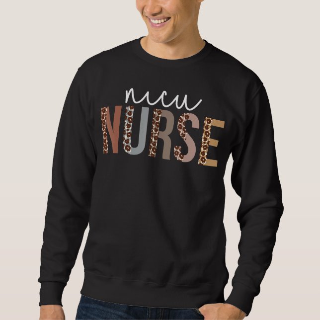 Leopard Nicu Nurse Appreciation Healthcare Workers Lång Ärmad Tröja (Framsida)