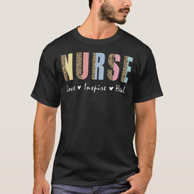 Leopard Nurse Life Nursing Student Kärlek Inspire  T Shirt (Framsida)
