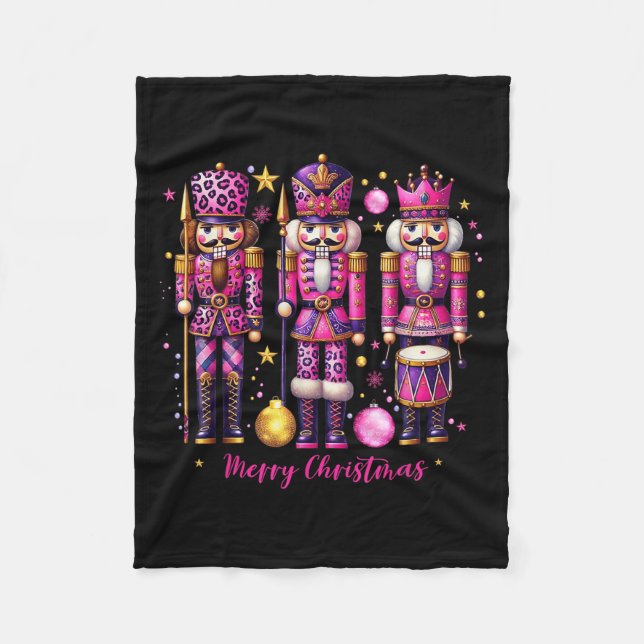 Leopard Nutcracker Nk Christmas 2024 Xmas Pajamas  Fleecefilt (Framsidan)