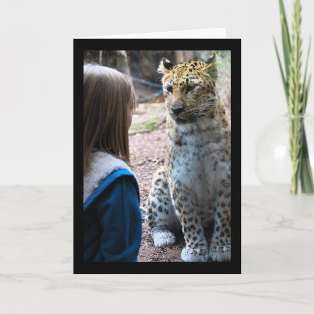 Leopard och barn kort (Framsida)