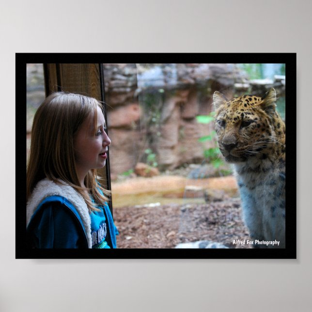 Leopard och barnporträtt poster (Framsidan)