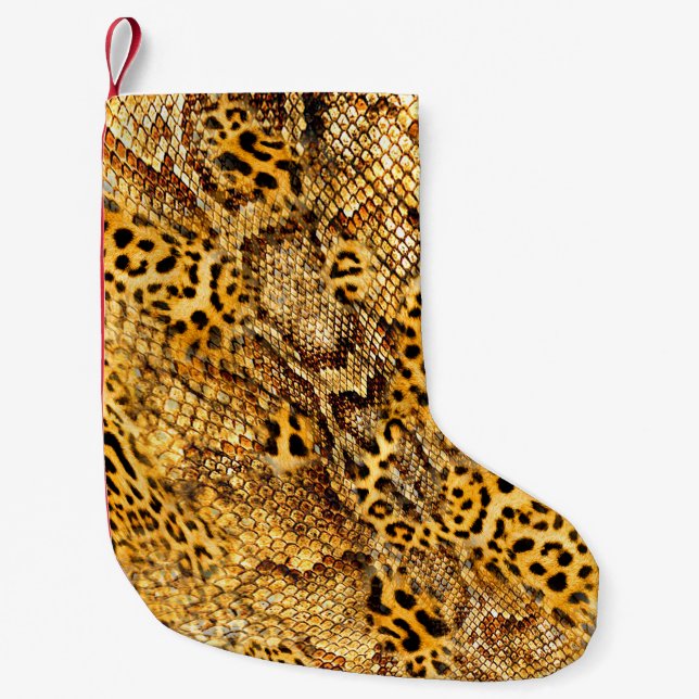 Leopard och orm mönster liten julstrumpa (Framsidan)