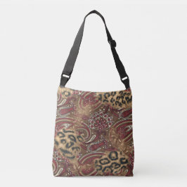 Leopard och Paisley Mönster Print Axelväska
