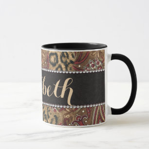Leopard och Paisley mönstertryck som ska Mugg