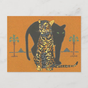 Leopard och Panther Vykort