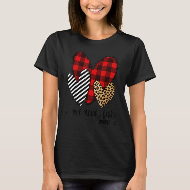 Leopard och Play Print Heart Valentine Kärlek Aldr T Shirt (Framsida)