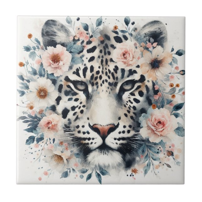 Leopard och ro kakelplatta (Framsidan)