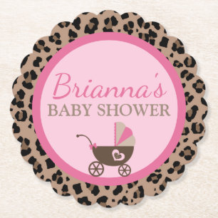 Leopard och Rosa Baby Shower Underlägg Papper