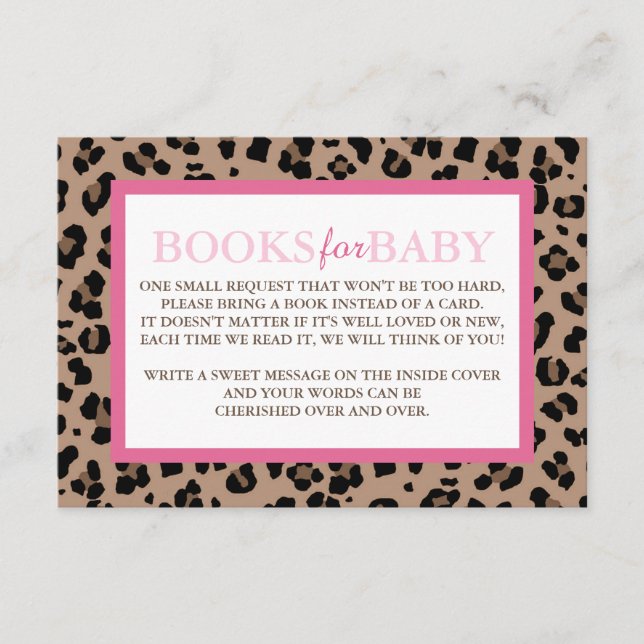 Leopard och Rosa Bokar för Baby Tilläggskort (Framsida)