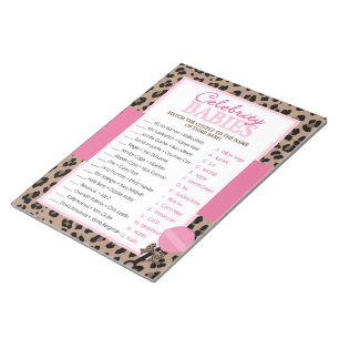 Leopard och Rosa Celebrity Spädbarn Shower Pack-sp Anteckningsblock