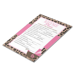 Leopard och Rosa Nursery Rhyme Shower Pack-spel Anteckningsblock