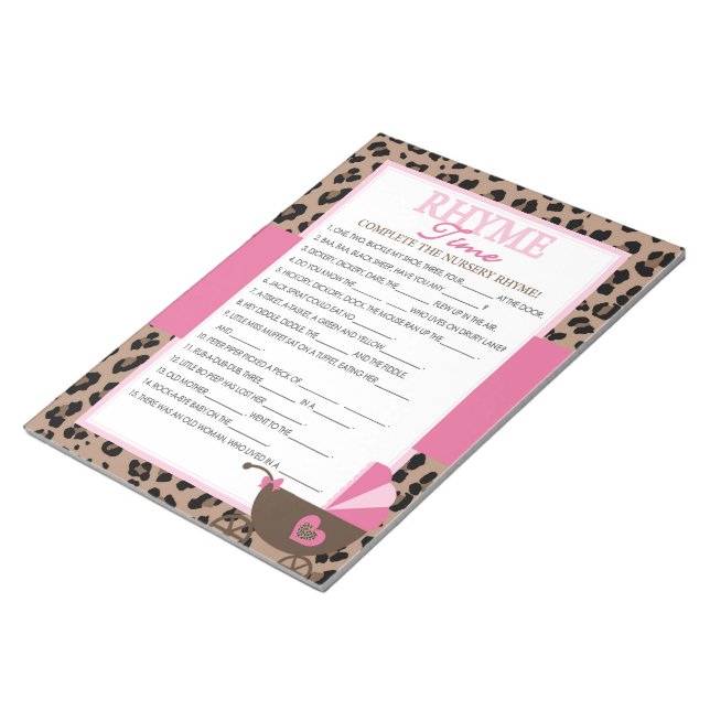 Leopard och Rosa Nursery Rhyme Shower Pack-spel Anteckningsblock (Vinklad)