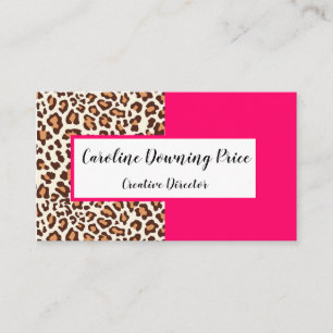 "Leopard och shock rosa ", Visitkort