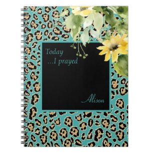 Leopard och Solros Anpassningsbar Prayer Journal Anteckningsbok