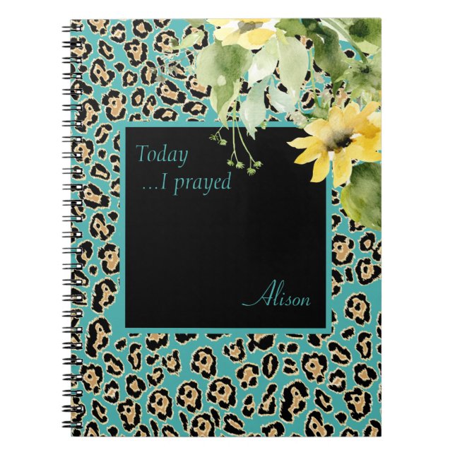 Leopard och Solros Anpassningsbar Prayer Journal Anteckningsbok (Framsidan)