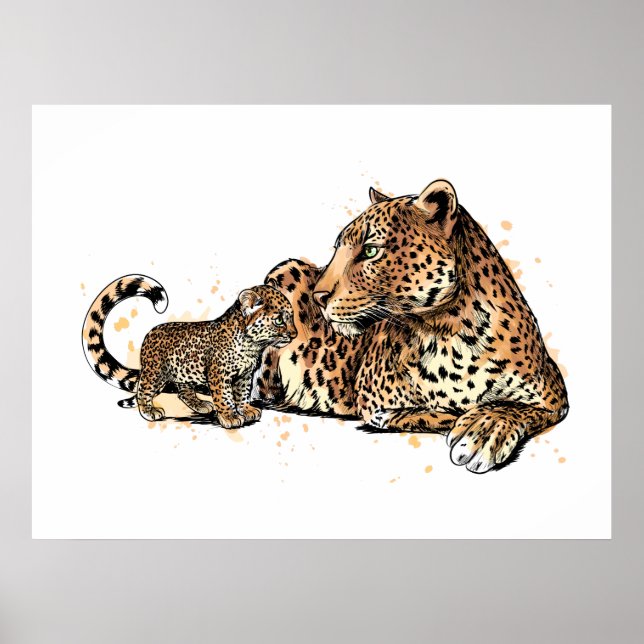 Leopard och Unge Poster (Framsidan)