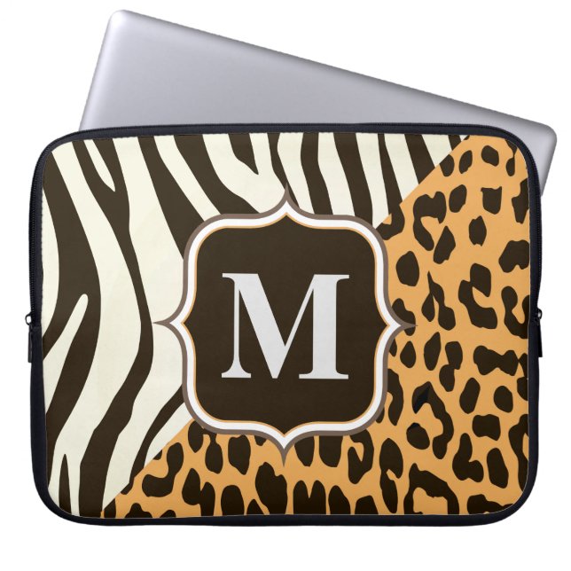 Leopard och Zebra Laptop Fodral (Framsidan)