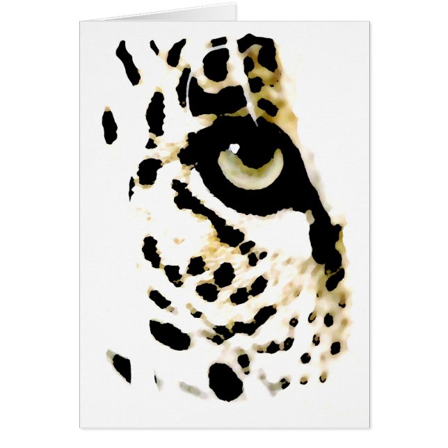 Leopard Öga Hälsningskort (Framsidan)