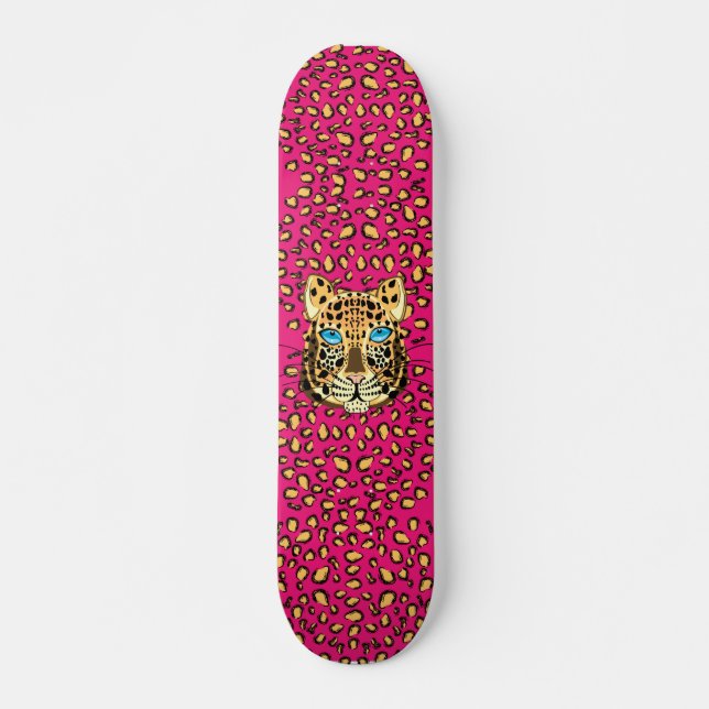 Leopard Old School Skateboard Bräda 18 Cm (Framsida)