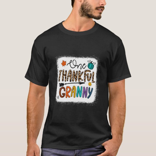Leopard One Thankful Granny Blsed Granny Fall Th T Shirt (Framsida)