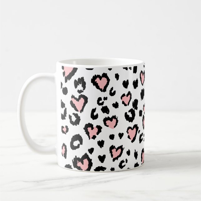 Leopard or jaguar seamless pattern, textured fashi kaffemugg (Vänster)