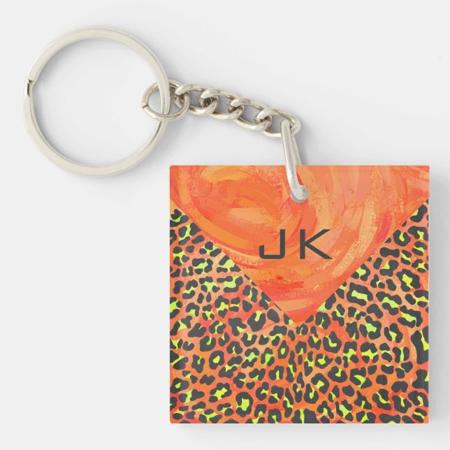Leopard Orange och Gult Monogram (Framsidan)