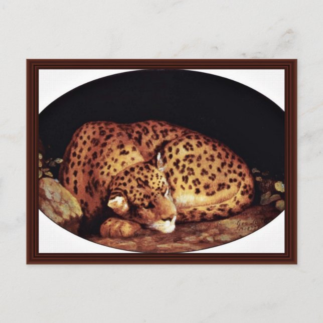 Leopard Oval av Stubbs George Vykort (Framsida)