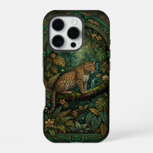 Leopard på gren Djungel | iPhone 16 Pro skal