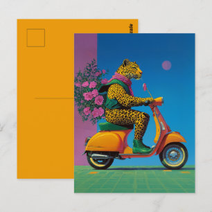Leopard på Hjul: A Snyggt Ride Vykort