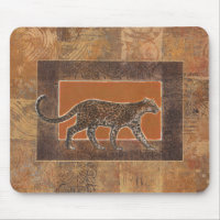 Leopard på Orange och Brown Background