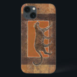 Leopard på Orange och Brown-bakgrund<br><div class="desc">Norman Wyatt har en konstsamling som fångar djurens skönhet. Bakgrunden är Afrika,  med vassare orangar och ,  och teckningen av ett leopard överst blandas perfekt med den. Njut av naturens bästa med den här bilden idag.</div>