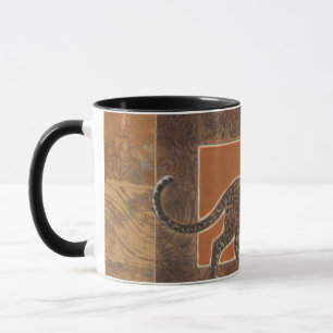 Leopard på Orange och Brown-bakgrund Mugg