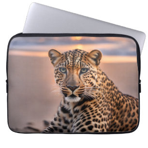 Leopard på stranden laptop fodral